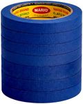 Mario Blue Masking Tape - 20 Meter Length, 12mm Width – Adhesive Tape for Painting, DIY, Carpenter, Labelling & Art Craft – Clean Peel, No Residue – Pack of 6 Rolls
