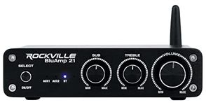 Rockville BLUAMP 21 Black 2.1 Channel Bluetooth Home Audio Amplifier Receiver