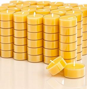 MOSROAD Beeswax Tea Lights Candles 96 Pack, 4 Hours Clean Burn