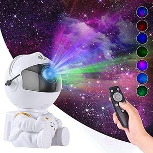 Galaxy Projector, Locinoe Star Projector Galaxy Light, Night Light for Kids Bedroom Ceiling Gaming Room Decor, Mini Cute with Remote Control, Sky Starry Nebula Aurora Lamp(2nd Version Astronaut)