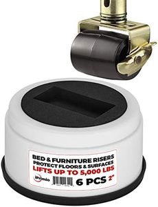 iPrimio Stackable Bed Risers, Fits Caster Wheels - Round, 6 Inch Lift, Heavy Duty 8 Pack, Up to 5000lbs - Raising Blocks, Furniture Risers - Safe, Sturdy Bed Lifts for Dorms, Couches, Tables, Desks