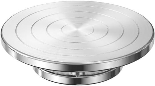 Yncotte 7 Inch Sculpting Wheel, Double-Sided Pottery Turnable Wheel Aluminium Alloy Heavy Duty Metal Banding Wheel with Ball Bearings for Ceramics Model Making Clay Modeling Cake Decor Paint Spraying