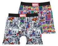 Marvel Mens' 2 Pack Vintage Superhero Comic Boxers Underwear Boxer Briefs (Medium)