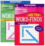 Kappa Large Print Chicken Soup for The Soul Word Finds Puzzle Book 2 Titles, Word Search Find Words Books for Adults Teens, Training Learning with Game, 2-Pack