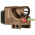 LIGHTWIN Red Green Laser Beams with 600 Lumens Flashlight for Pistols, 3 in1 Laser Light Combo, Tactical Laser Flashlight USB Rechargeable Laser Sight, Strobe & Steady Flashlight for Picatinny Rail