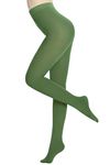 leg elegant Women's 80 Den Microfiber Soft Opaque Tights Pantyhose, Clover Green, Large-X-Large