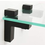 QIAO [2 Pieces] Glass Door Hinge-Adjustable Solid Wood/Glass Shelf Bracket Solid Wall-Mounted