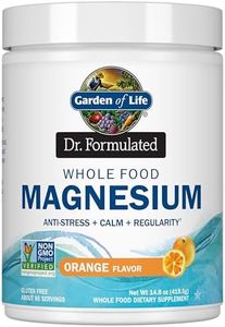 Garden of Life Dr. Formulated Whole Food Magnesium 419.5g Powder - Orange, Chelated, Non-GMO, Vegan, Kosher, Gluten & Sugar Free Supplement with Probiotics - Best for Anti-Stress, Calm & Regularity
