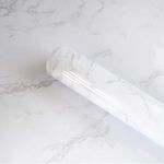 Marble Wallpaper Decorative Self-Adhesive Film Gray/White Pee and Stick Wallpaper for Cabinet Countertops Marble Gloss Vinyl Film Wallpaper Waterproof Thickening Upgrade 24" X 118"