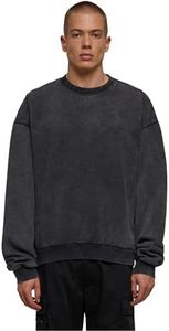 Urban Classics Men's Acid Washed Crew Sweatshirt, Black, 5XL
