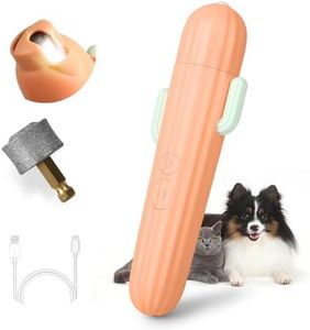 Dog Nail Grinder, Baytion Pet Nail Grinder for Dogs and Cats Small to Large - Quiet and Low Vibration Electric Pet Nail Trimmers with LED Lights and 2-Speed，USB Rechargeable ，Orange