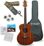 Antonio Giuliani Acoustic Guitar Bundle - Mini Jumbo Short Scale (DN-2P) - Dreadnought Travel Guitar with Case, Strap, Strings and Accessories