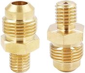 MENSI Brass Propane Gas Jet Nozzle Sprayer 1.96mm Orifice（0.0772"） with 3/8" Male Flare and M10x1.5mm Thread for Burner Inlet for Fire Pits, 2 Pack