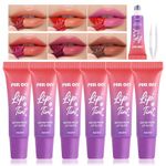 U-Shinein Lip Stain, Lip Liner Stay with Tweezer, Nude Peel Off Lip Liner Tattoo- Long Lasting, Waterproof & Transfer Proof Lip Tint with Matte Finish, Highly Pigmented Color (6 Colors)