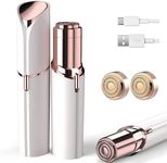 Facial Hair Removal for Women, Ladies Face Shaver for Upper Lip Chin and Peach Fuzz with USB Rechargeable Included 2 pc Replacement Heads