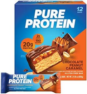 Pure Protein Bars, High Protein, Nutritious Snacks to Support Energy, Low Sugar, Gluten Free, Chocolate Peanut Caramel, 1.76oz, 12 Pack (Packaging May Vary)