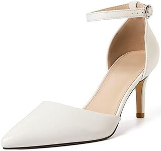 RIBONGZ Women's Wedding Shoes Glitter Sparkly Pointed Toe Strappy High Heels Sexy Ankle Strap Pumps Bridal Party Work Dress Shoes, Hp001white, 10 US