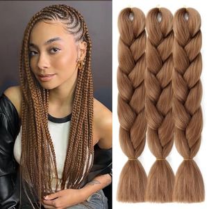 SuCoo Braiding Hair Light Brown High Temperature Twist Crochet Braid Hair Extensions 3 Pcs/Lot 24 Inches (A7)