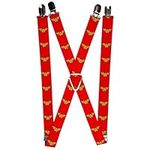 Buckle-Down Suspenders-Wonder Woman Logo Red, Multicolor, 3.5" x 2.5"