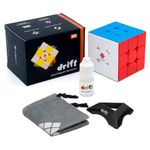 Cubelelo Drift 3M 3X3 Magnetic Speedcube & Premium Cube Lubricant Combo | Drift 3M Features 48 Precision Magnets| Ultra Smooth Buttery Turns | The Perfect Kit For Fast, Precise Solving!, Kids