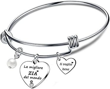 Lumengqi Gift Aunt Christmas Aunt Bracelet Gifts from Aunt Bracelet Women's Gifts for Women Pendant with Engraving Birthday Gifts Charm Gifts for Christmas Graduation, L, Stainless Steel