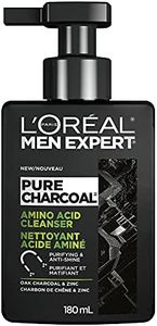 L’Oréal Paris Daily Face Wash for Men, Pure Charcoal Men Expert Skincare, With Amino Acid for Oily Skin, Purifying & Anti Shine Face Care, 180 Ml