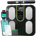 Scales for Body Weight, Digital Body Fat Scales with 8 Electrodes, 58 Body Datas Smart Scales with App, Bluetooth Full Body Composition Scale for BMI, Muscle Mass, BMR, Large LCD Display, 180kg/400lb