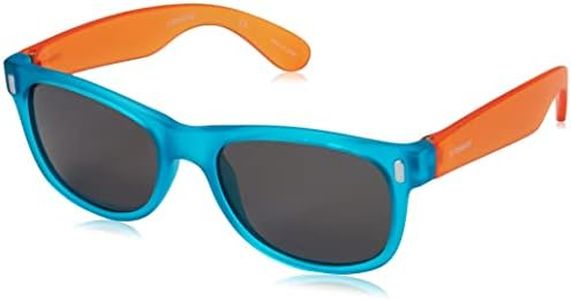 Polaroid Kids' P0115 Rectangular Sunglasses, Bleu (Bluette Orange/Grey Polarized), 46