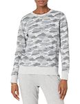 Amazon Essentials Women's French Terry Fleece Crewneck Sweatshirt (Available in Plus Size), Light Grey Camo, M