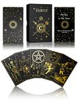 WJPC Gold Foil Tarot Cards with Guide Book Set&Gift Box for Beginner& Expert. Original DesignTarot Decks, Tarot Cards Decks