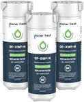 GLACIER FRESH Water Filter Compatible with XWFE (Built-in CHIP), Replacement for GE XWFE, XWF Refrigerator Water Filter NSF/ANSI 42 Certification Pack of 3