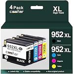 CSSTAR Compatible 952xl Ink cartridges for HP 952 952XL Ink Cartridges Combo Pack with Newest Chip Work for OfficeJet Pro 8710 8715 8720 7740 7720 8210 8730 8740 Printer (BK/C/M/Y, 4 Packs)