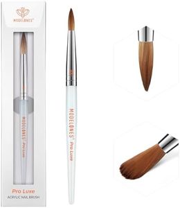 Modelones Pro Luxe Acrylic Nail Brush, 100% Pure Kolinsky Sable Hair Size 8 Acrylic Powder Application Brushes Oval Crimped Shaped Sturdy Ergonomic Handle for 3D Nail Art Professional DIY Use