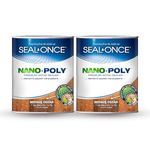 Seal-Once Nano+Poly Penetrating Wood Sealer with Polyurethane - Premium Waterproof Sealant -2 Gallon & Bronze Cedar