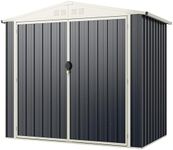 Goplus 6.8 x 3.8 FT Metal Outdoor Storage Shed, Snap-on Structures for Efficient Assembly, All-Weather Color Steel Utility Storage House w/Lockable Door, Bike Tool Sheds for Garden Yard Lawn Patio