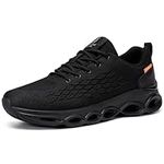 FATES TEX Waterproof Running Shoes Men Trainers Rain Fashion Sneaker Casual Outdoor Fitness Lightweight Jogging Sport Shoes (Black,11 UK)