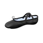 Black Ballet Shoes for Girls Leather Ballet Flats Sole Canvas Pointe Dance Yoga Gymnastics Slippers for Girls Toddlers Women & Adults