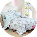 FADFAY Farmhouse Floral Premium 100% Cotton Bedding Set 7Pcs Cal King Hydrangea Super Soft Hypoallergenic Duvet Cover& Flat Sheet& Fitted Sheet& 2 Standard Pillowcases & 2 King Pillowcases