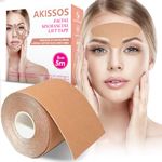 Akissos Face Tape Wrinkle Patches Forehead and Between Eyes Facial Myofascial Lift Tape Face Lift Tape Wrinkle Patch Non Invasive Wrinkle Smoothers for Forehead Wrinkles 5cm Width