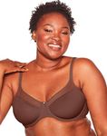 Bali Women's One Smooth U Ultra Light Illusion Neckline Underwire Bra Full Coverage, Warm Cocoa Brown, 36DD