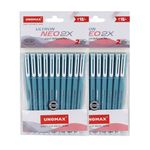 UNOMAX Ultron Neo 2x Ball Pen Pack of 20 (20 Blue) | Elevate Your Writing Experience with Jet-Like Smoothness | 0.7mm Tip Size for Superior Precision | Ideal for Office, School, and Everyday Use