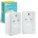 TP-Link TL-PA4010PKIT Passthrough Powerline Adapter Starter Kit, No Configuration Required, UK Plug, Pack of 2