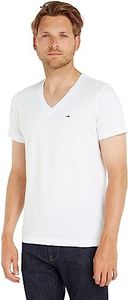 Tommy Jeans Mens Tjm Original Jersey V Neck Tee Dm0dm04410 T-Shirt, White (Classic White 100), XL UK