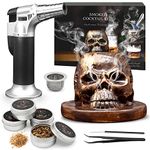 Old Fashioned Smoker Kit, Whiskey Bourbon Cocktail Smoker Kit With 4 Flavored Wood Chips, Torch (No Butane) Smoke Top Cocktail Bar Kit, Gift for Whiskey Lovers, Dad, Husband, Men