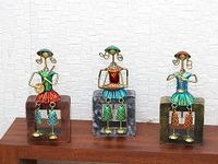 JH Gallery Handmade Handpainted Military Iron Dolls Musicians- Showpiece&Wall Hanging Set|Decorative Items For Home|Wall Decor|Home Decor|Show Pieces For Home Decor(Multicolour),7.6 Centimeters