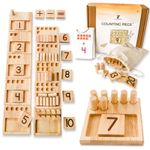 LITTLE BUD KIDS Counting Pegs Ten Frame Math Game - Number Peg Boards with Addition & Subtraction Flash Cards, A Number Learning Resources Toddler Math Puzzle & Kindergarten Montessori Toy