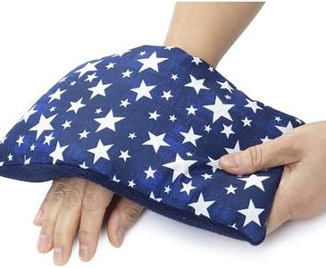 SunnyBay Small Microwave Heating Pad, Microwavable Versatile Cold/Heated Neck and Shoulder Wrap for Back Pain and More, Moist Heat Cotton-Fleece Pad with Flax Seed Filling, 6x11 in, Blue Stars