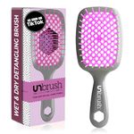 FHI HEAT Unbrush Wet & Dry Vented Detangling Hair Brush, Lavender/Grey