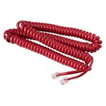 iSoHo Phones Telephone Cord Handset Curly - Phone Color Crimson Red 25ft - Works on virtually All Trimline Style Phones and Princess Type Telephones - Landline Telephone Accessory