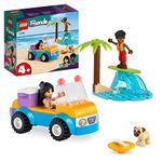 LEGO Friends Beach Buggy Fun Set with Toy Car, Surf Board, Mini-Dolls plus Dolphin and Dog Animal Figures, Summer Playset for 4 Plus Years Old Kids, Girls, Boys 41725